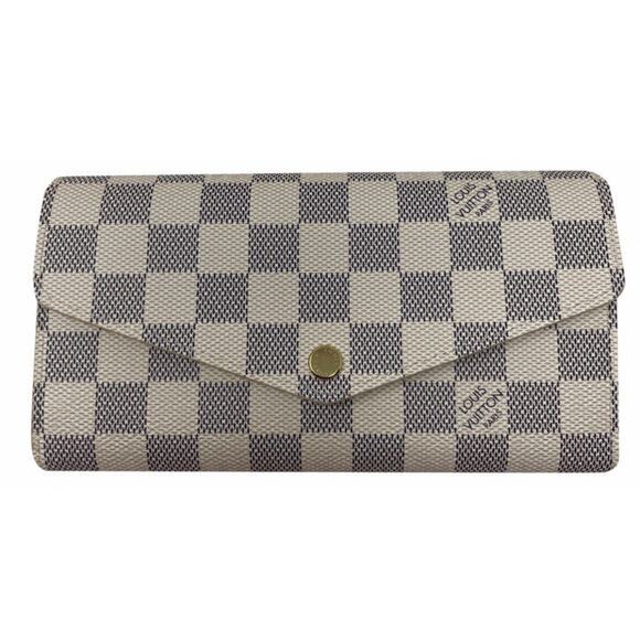 LOUIS VUITTON Damier Azur Sarah Wallet White - Picture 1 of 13